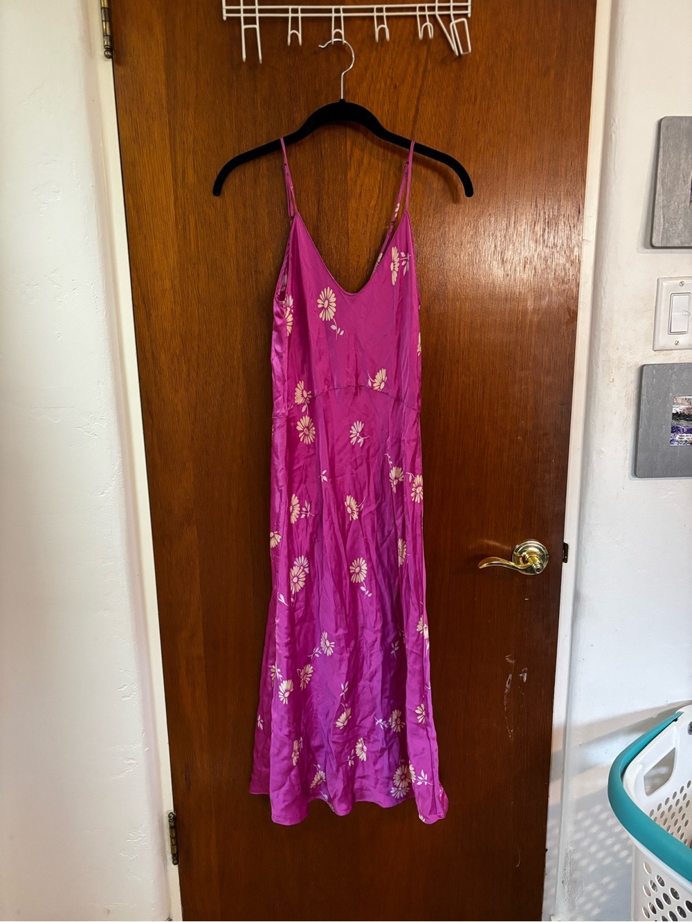 Equipment Hot Pink Floral Slip Dress
